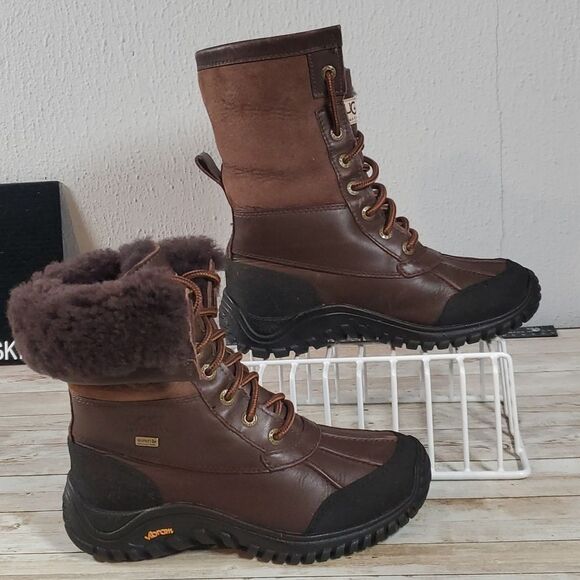 Ugg Adirondack Boots II Obsidian Leather 5446 Size 6 Vibram Soles Event Waterprf - Picture 2 of 12